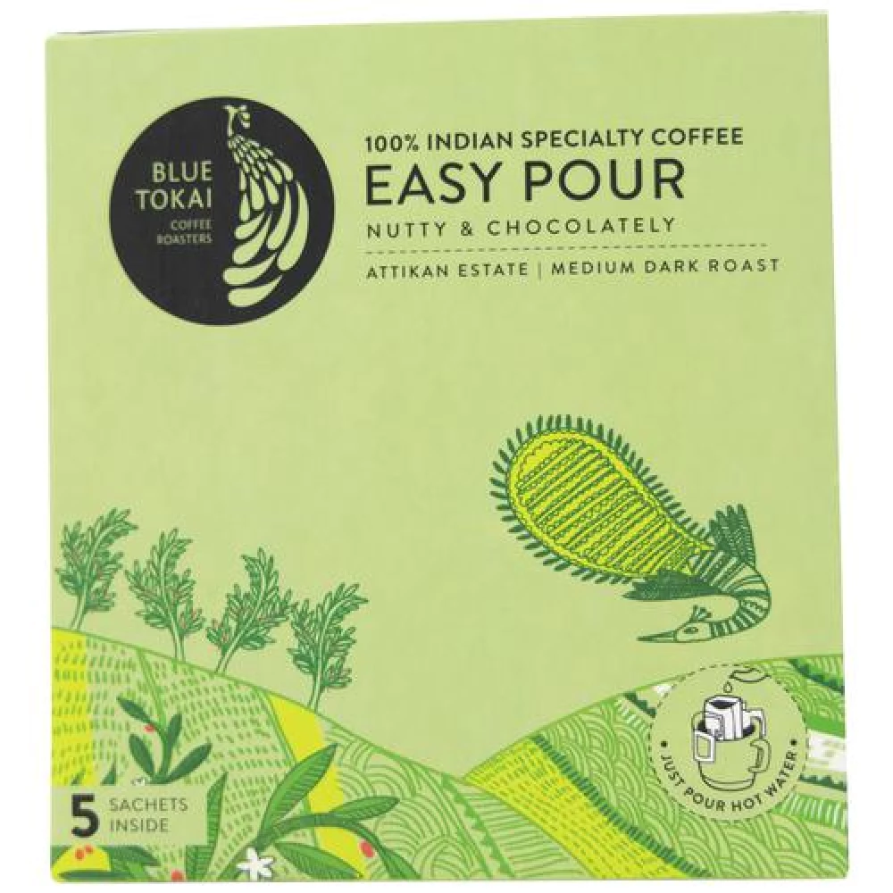 Blue Tokai Easy Pour Coffee - Nutty & Chocolatey, 55 g (5 Sachets x 11 g each)-1.webp